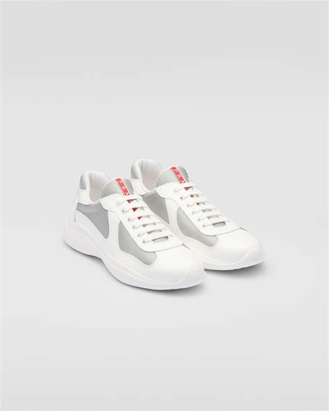 White/silver Prada America's Cup sneakers 